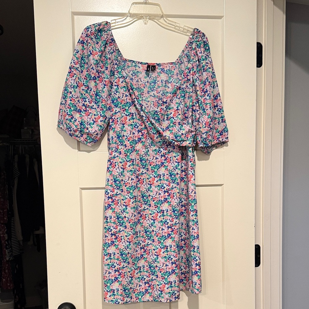 Vero Moda Floral Mini Dress with Puff Sleeves